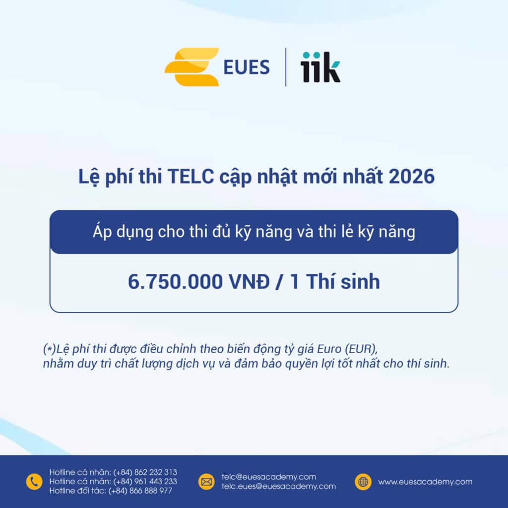 lệ phí thi telc mới nhất