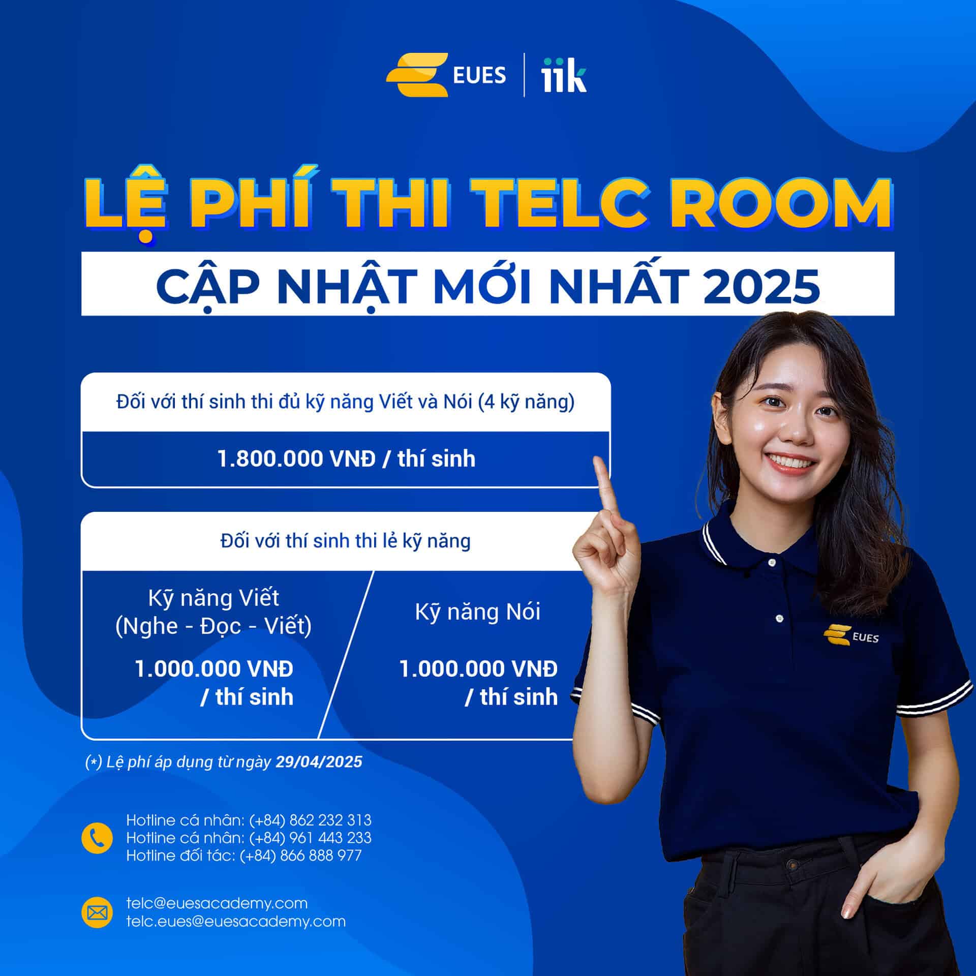 LỆ PHÍ THI TELC ROOM