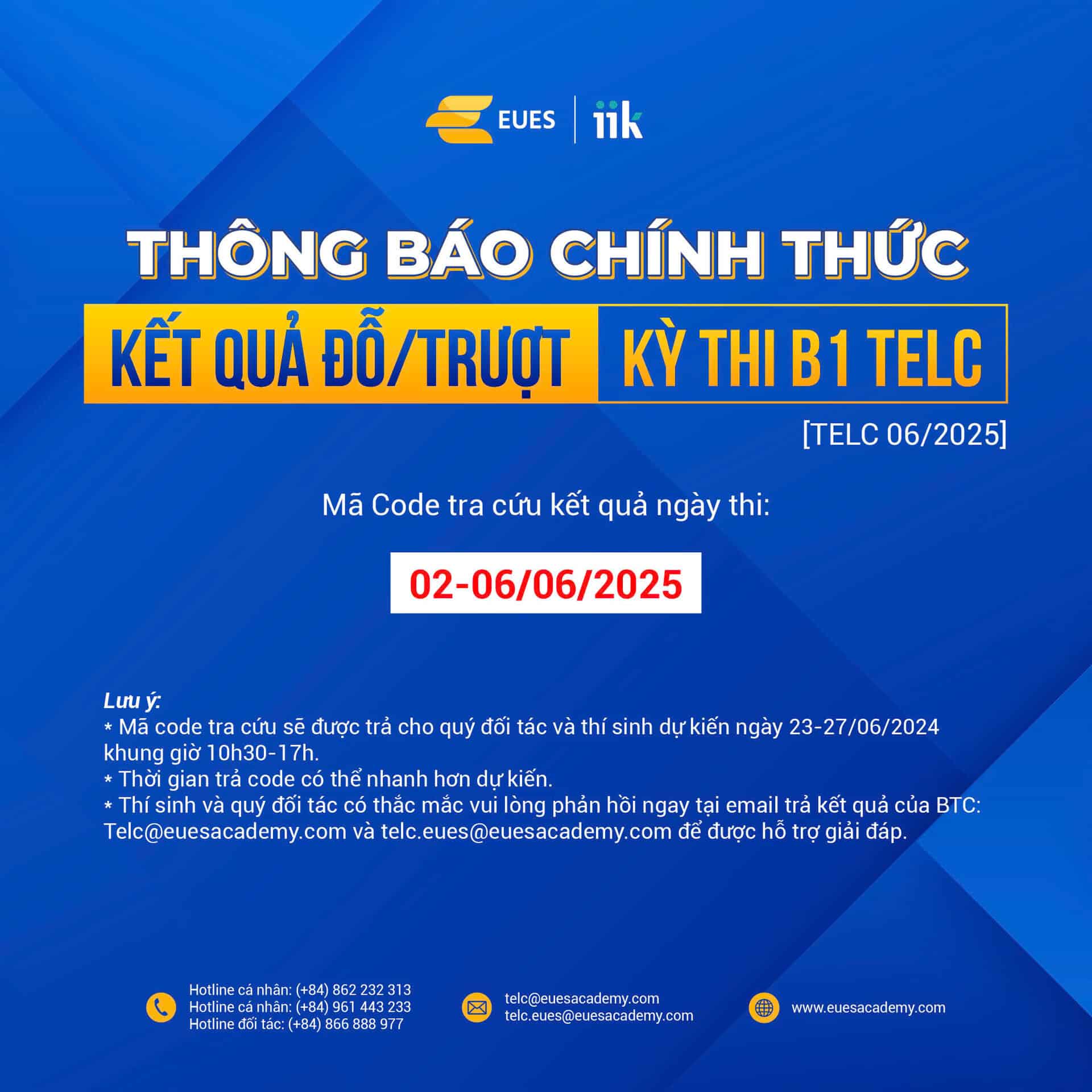 Kết quả đỗ/trượt 06.2025