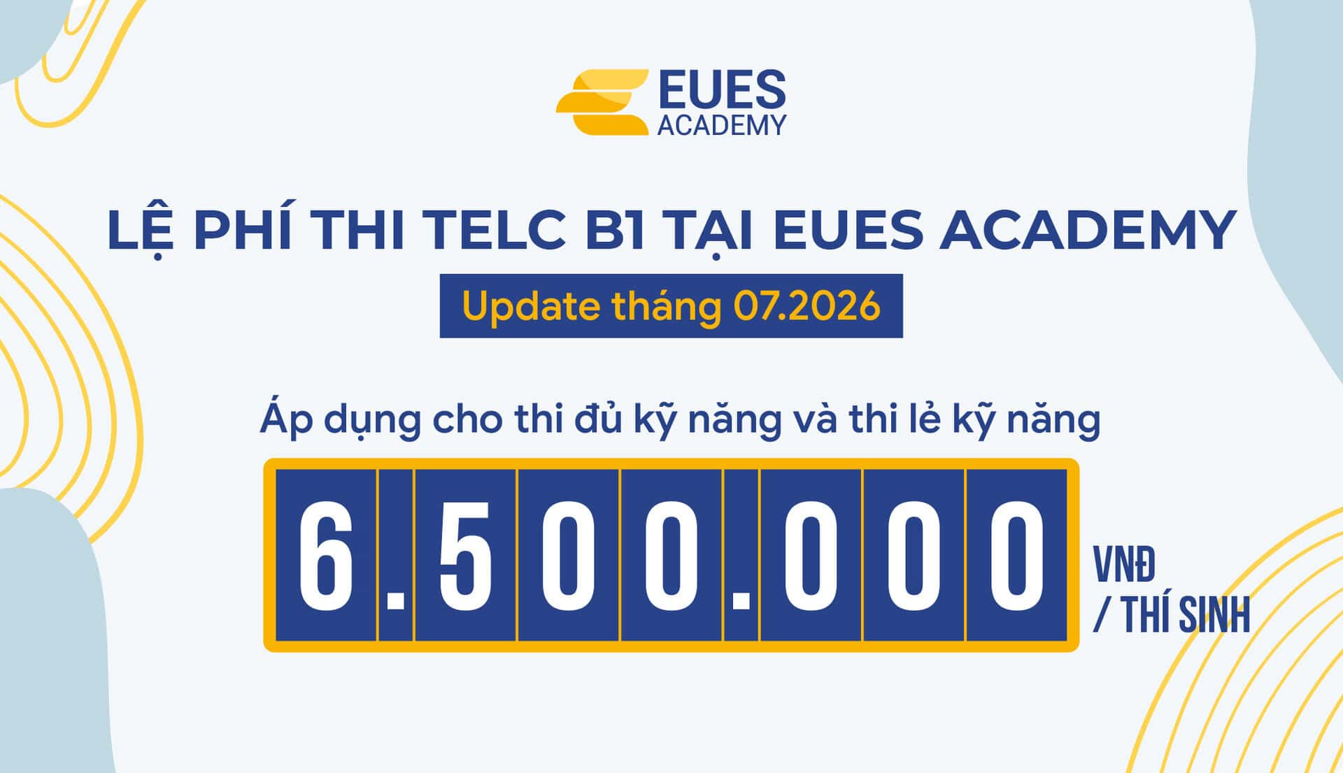 LỆ PHÍ THI TELC B1 TẠI EUES ACADEMY