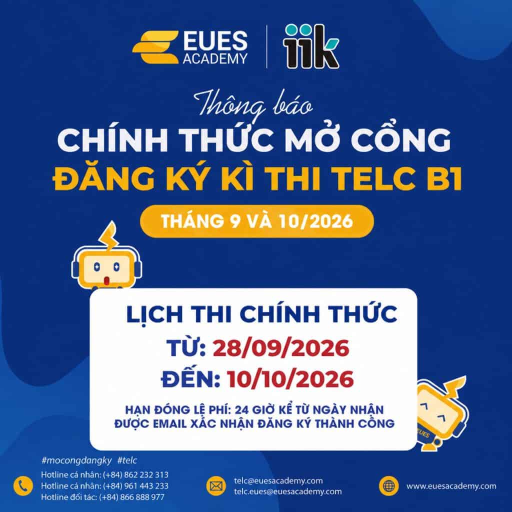 Thi TELC B1 THÁNG 09-10/2026