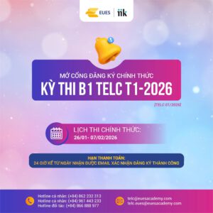 Thi TELC B1 tháng 01 tại EUES ACADEMY